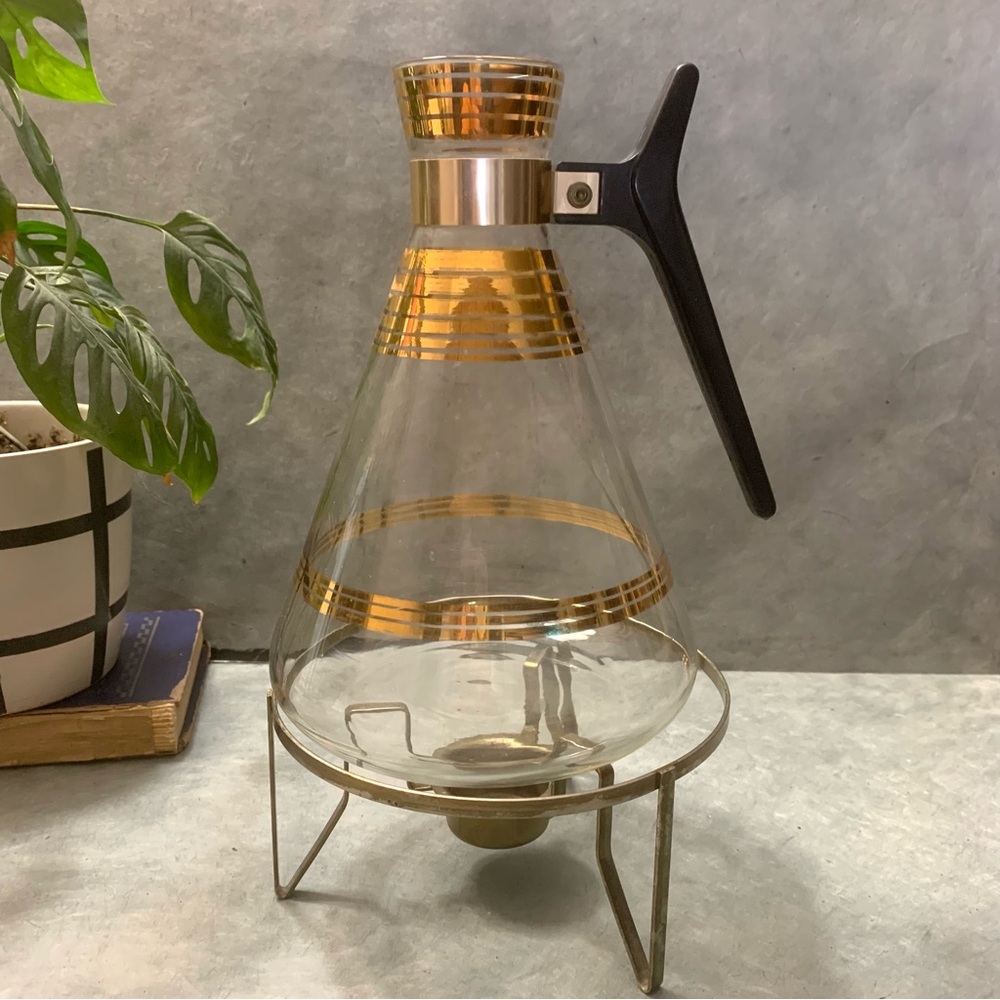 MCM Inland Glass carafe coffee Decanter Atomic 1960’s VTG